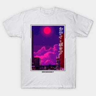 Synthwave Neon Nights - Japanese Streetwear T-Shirt